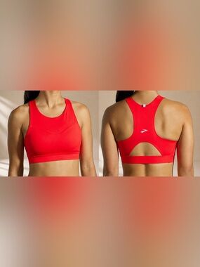 Brooks Drive 3 Pocket Run Bra | Red | Size S, 34C/D